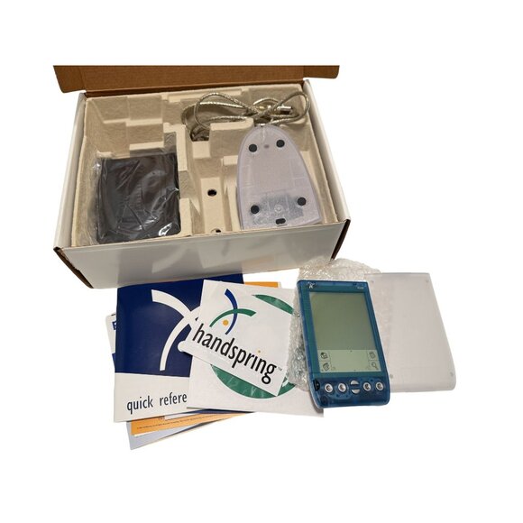 Handspring Visor Deluxe Translucent Blue Portable PDA Organizer Palm Pilot Box - Picture 3 of 9